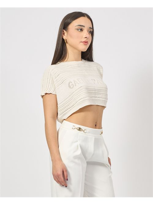 Gaelle Paris cropped t-shirt with logo GAELLE PARIS | GAABW04238BI67